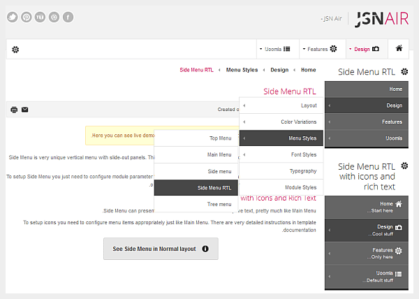 RTL layout support